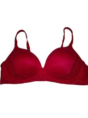 Victoria's Secret Body By Victoria Push Up Bra Rear Closure RED 40C No Wire